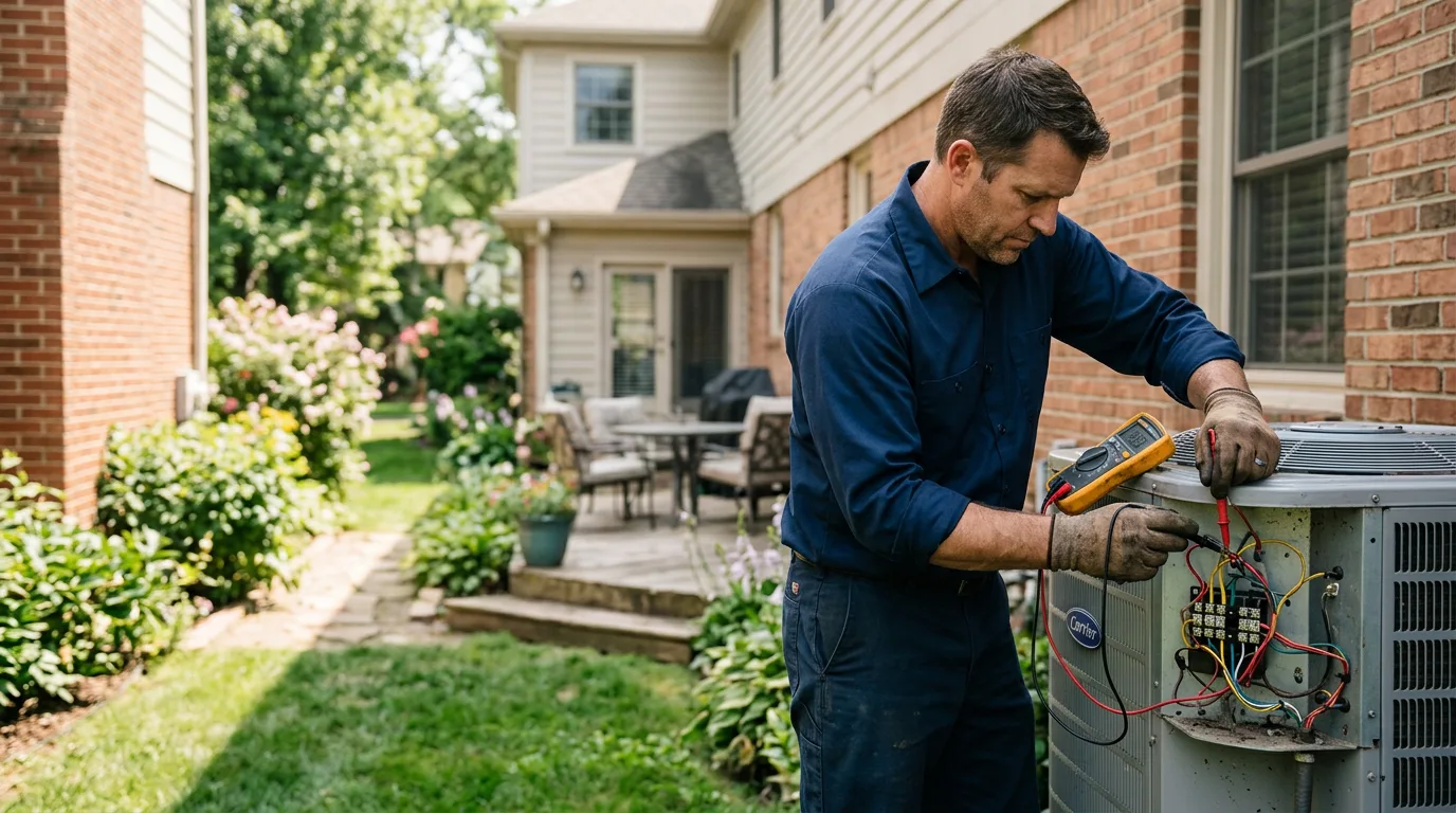 HVAC technician working near Mccallsburg, IA